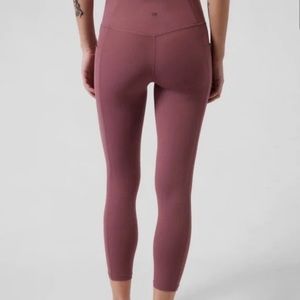 Athleta Salutation Stash Pocket II 7/8 Tight Leggings Rose NWOT Size Large Tall